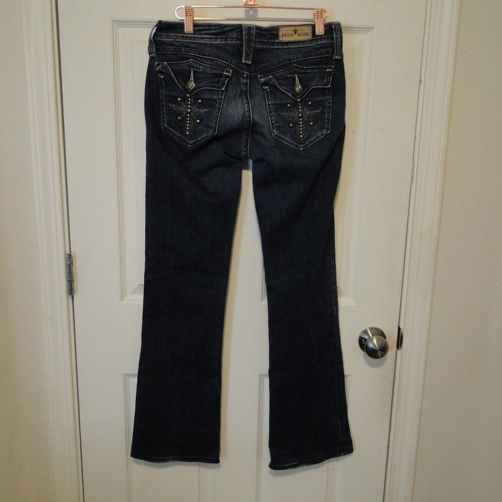 SANG REAL~Boot Cut Denim Embellished Blue JEANS~Womens 29